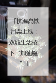 杭温高铁月票上线：双城生活按下“加速键”