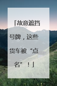 故意遮挡号牌，这些货车被“点名”！