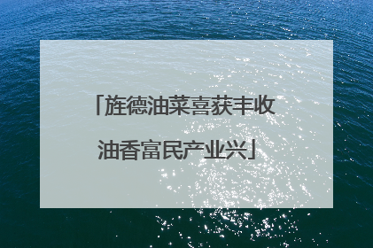 旌德油菜喜获丰收 油香富民产业兴