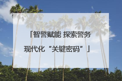 智警赋能 探索警务现代化“关键密码”
