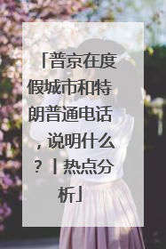 普京在度假城市和特朗普通电话，说明什么？丨热点分析