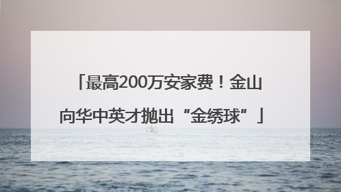 最高200万安家费！金山向华中英才抛出“金绣球”