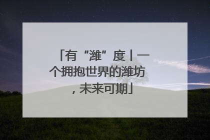 有“潍”度丨一个拥抱世界的潍坊，未来可期