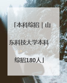 本科综招｜山东科技大学本科综招180人