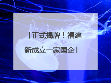 正式揭牌！福建新成立一家国企