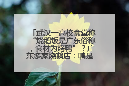 武汉一高校食堂称“烧鹅饭是广东俗称，食材为烤鸭”？广东多家烧鹅店：鸭是鸭鹅是鹅