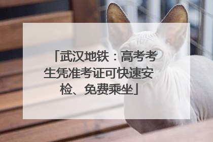 武汉地铁：高考考生凭准考证可快速安检、免费乘坐