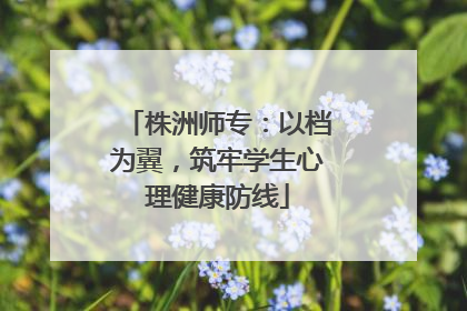 株洲师专：以档为翼，筑牢学生心理健康防线