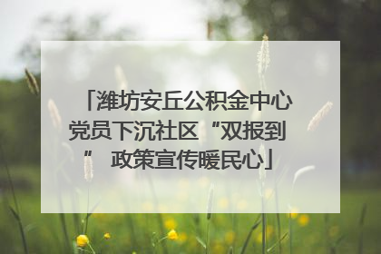 潍坊安丘公积金中心党员下沉社区“双报到” 政策宣传暖民心
