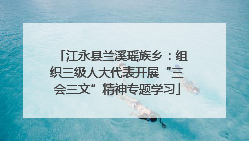 江永县兰溪瑶族乡：组织三级人大代表开展“三会三文”精神专题学习