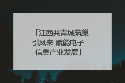 江西共青城筑巢引凤来 赋能电子信息产业发展