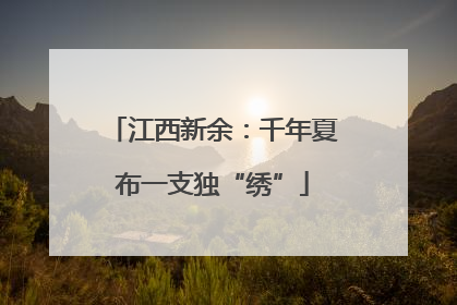 江西新余：千年夏布一支独“绣”