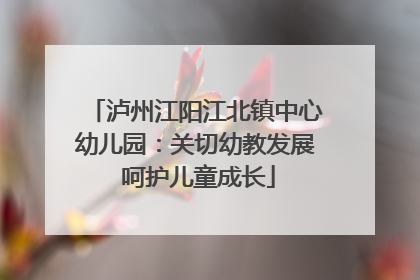 泸州江阳江北镇中心幼儿园：关切幼教发展 呵护儿童成长