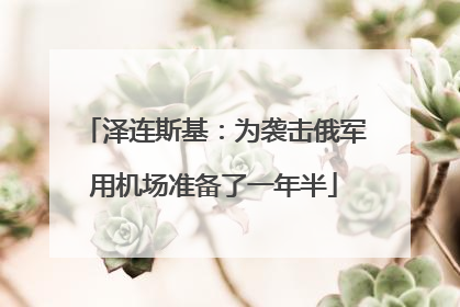 泽连斯基：为袭击俄军用机场准备了一年半