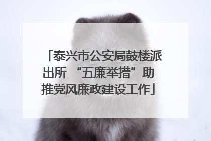 泰兴市公安局鼓楼派出所 “五廉举措”助推党风廉政建设工作