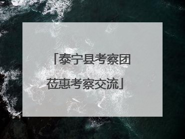 泰宁县考察团莅惠考察交流