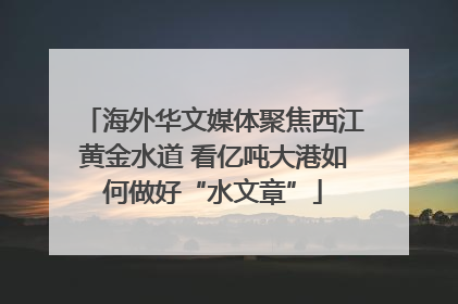 海外华文媒体聚焦西江黄金水道 看亿吨大港如何做好“水文章”