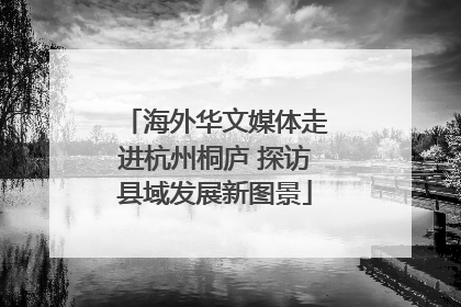 海外华文媒体走进杭州桐庐 探访县域发展新图景