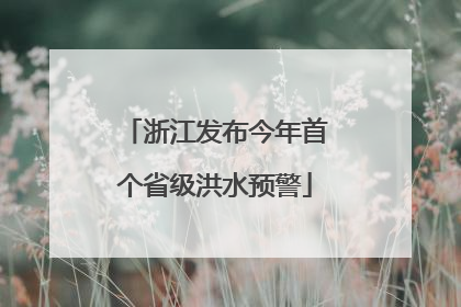 浙江发布今年首个省级洪水预警
