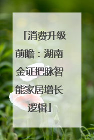 消费升级前瞻：湖南金证把脉智能家居增长逻辑