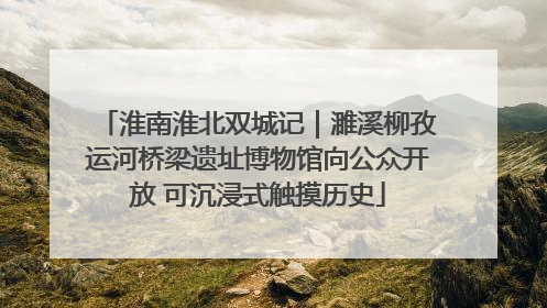 淮南淮北双城记｜濉溪柳孜运河桥梁遗址博物馆向公众开放 可沉浸式触摸历史