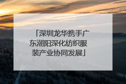 深圳龙华携手广东潮阳深化纺织服装产业协同发展