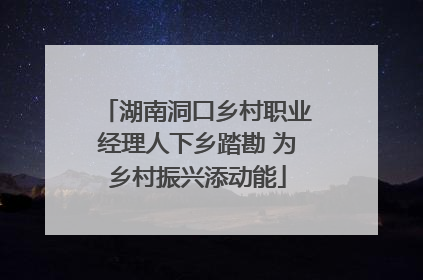 湖南洞口乡村职业经理人下乡踏勘 为乡村振兴添动能