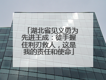 湖北省见义勇为先进王成：徒手握住利刃救人，这是我的责任和使命