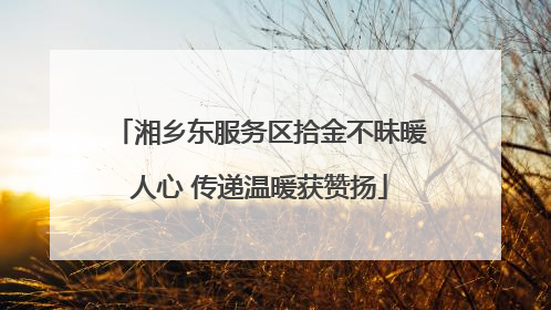 湘乡东服务区拾金不昧暖人心 传递温暖获赞扬
