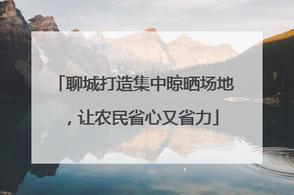 聊城打造集中晾晒场地，让农民省心又省力