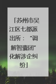 苏州市吴江区七都派出所：“调解智囊团”化解涉企纠纷