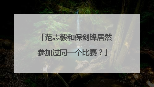 范志毅和保剑锋居然参加过同一个比赛？