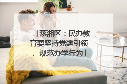 蒸湘区：民办教育要坚持党建引领、规范办学行为