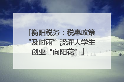 衡阳税务：税惠政策“及时雨”浇灌大学生创业“向阳花”
