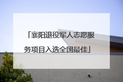 襄阳退役军人志愿服务项目入选全国最佳