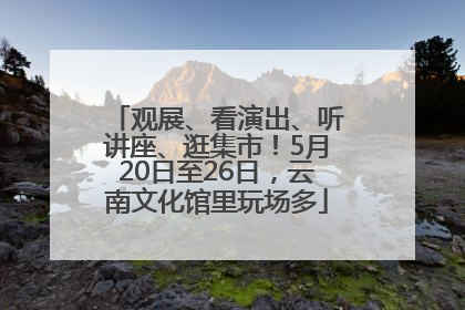 观展、看演出、听讲座、逛集市！5月20日至26日，云南文化馆里玩场多