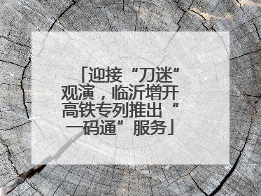 迎接“刀迷”观演，临沂增开高铁专列推出“一码通”服务