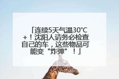 连续5天气温30℃+！沈阳人请务必检查自己的车，这些物品可能变“炸弹”！