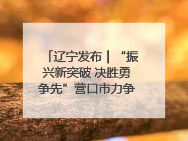 辽宁发布｜“振兴新突破 决胜勇争先”营口市力争上半年GDP增长6%左右