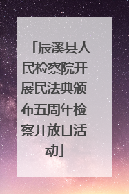 辰溪县人民检察院开展民法典颁布五周年检察开放日活动