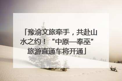 豫渝文旅牵手，共赴山水之约！“中原—奉巫”旅游直通车将开通