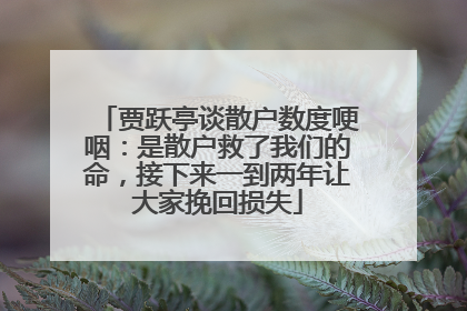 贾跃亭谈散户数度哽咽：是散户救了我们的命，接下来一到两年让大家挽回损失