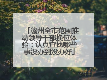 赣州全市范围推动领导干部换位体验：认真查找哪些事没办到没办好