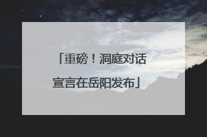 重磅！洞庭对话宣言在岳阳发布
