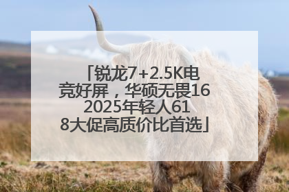 锐龙7+2.5K电竞好屏，华硕无畏16 2025年轻人618大促高质价比首选