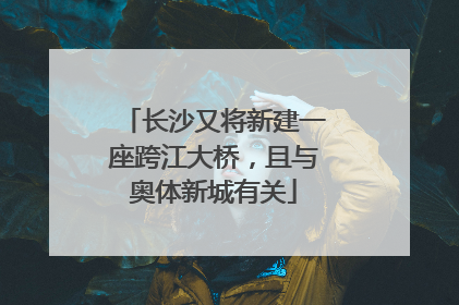 长沙又将新建一座跨江大桥，且与奥体新城有关
