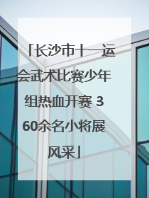 长沙市十一运会武术比赛少年组热血开赛 360余名小将展风采