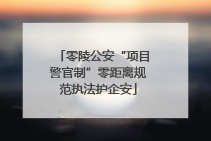 零陵公安“项目警官制”零距离规范执法护企安