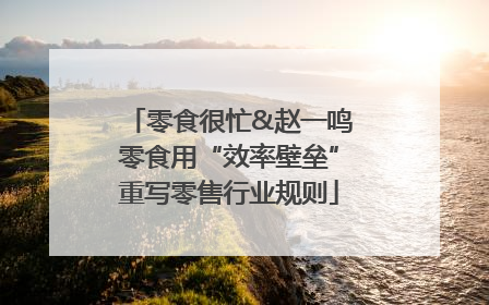 零食很忙&赵一鸣零食用“效率壁垒”重写零售行业规则