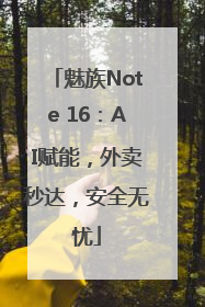 魅族Note 16：AI赋能，外卖秒达，安全无忧